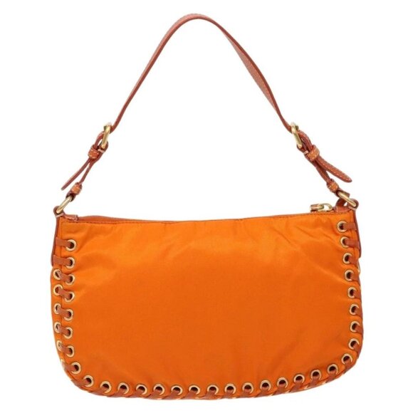 PRADA Accessory Pouch Nylon Orange Gold Auth 139357 - Picture 2 of 16